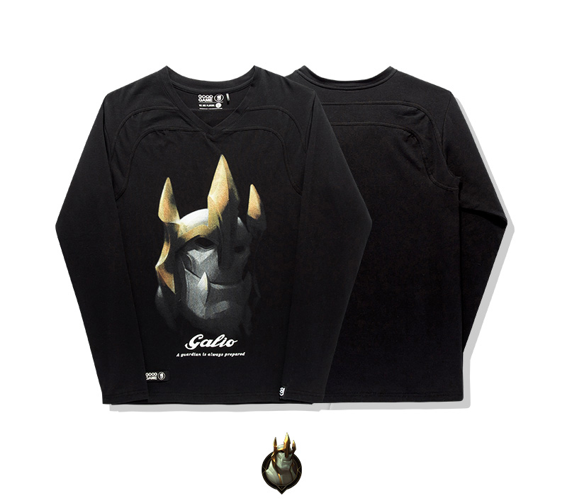 LOL Galio T-shirt League Legends Hero Black Long Sleeve Tees