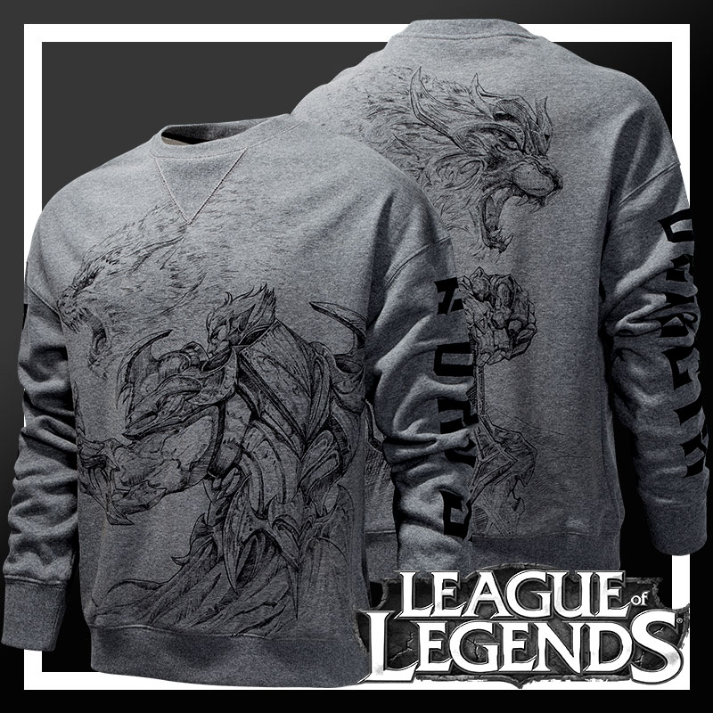 LOL Garen VS Darius Hoodie Grey League of Legends Sweatshirt