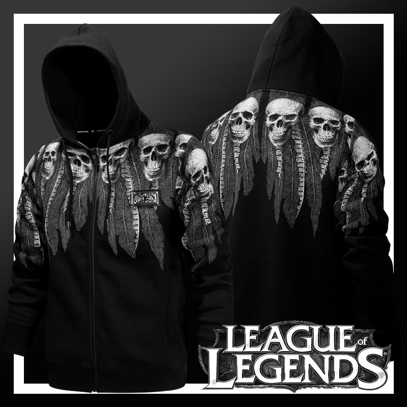 Quality LOL Swain Hoodie League of Legends Black Zip Up Sweatshirt