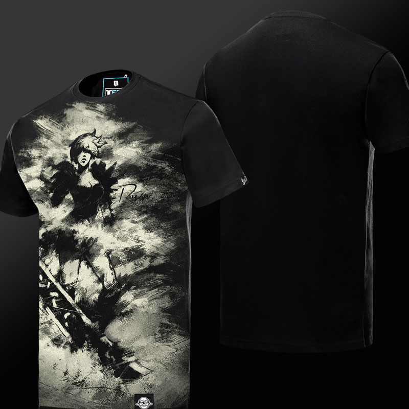 Ink Print LOL Riven T-shirt League of Legend Exile Hero Tee Shirt