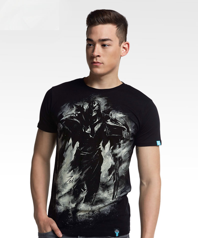 Ink Print LOL Zed T-shirt League of Legend Master of Shadows Hero Tee ...