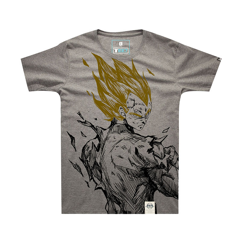 Dragon Ball Z Vegeta Tshirt DBZ Gray T-shirt