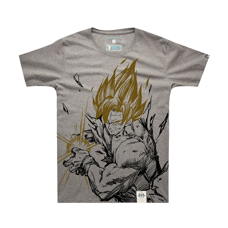 Dragon Ball Z Son Goku Tshirt DBZ Gray T-shirt for Boys Mens