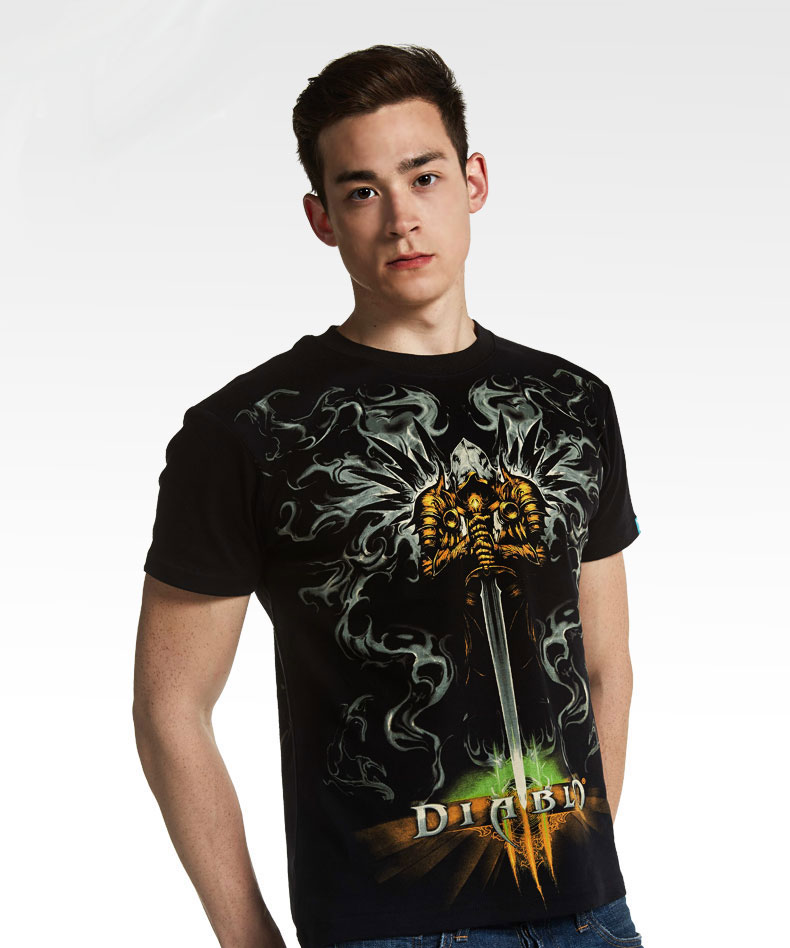 Blizzard Diablo Tyrael T-shirt Limited Edition Black Tees | TEE7