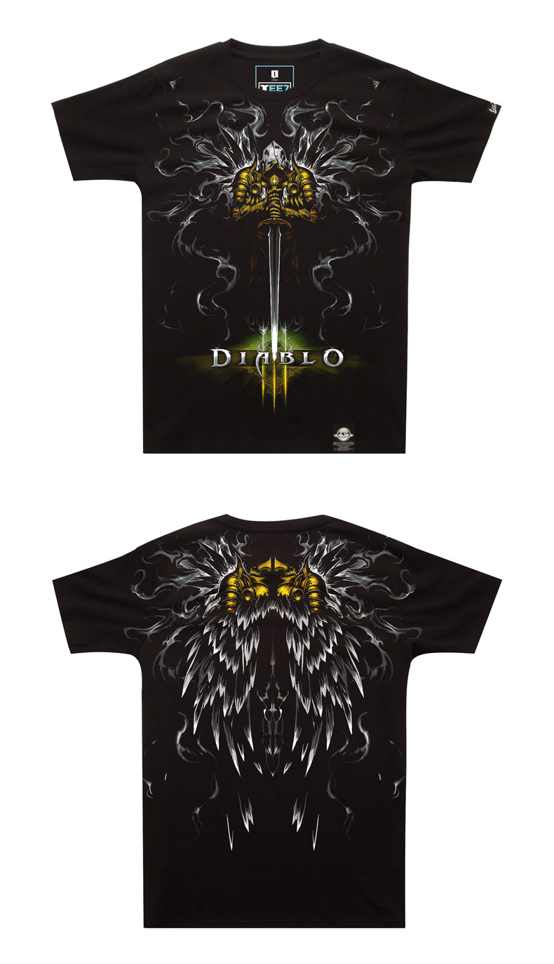 Blizzard Diablo Tyrael T-shirt Limited Edition Black Tees | TEE7