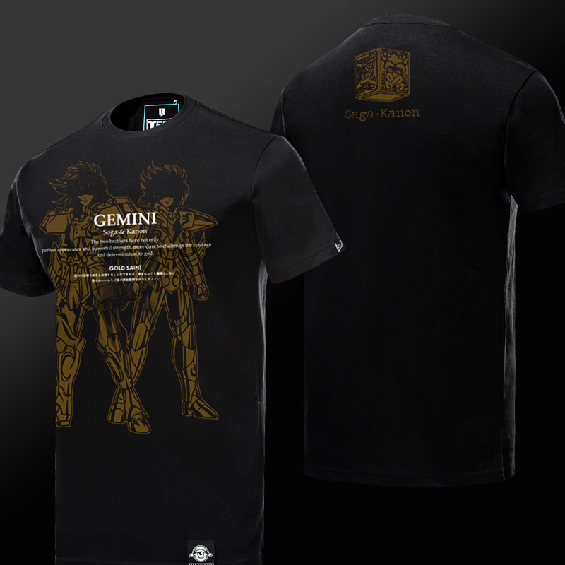 Saint Seiya Gemini T-shirt Black Tee For Mens