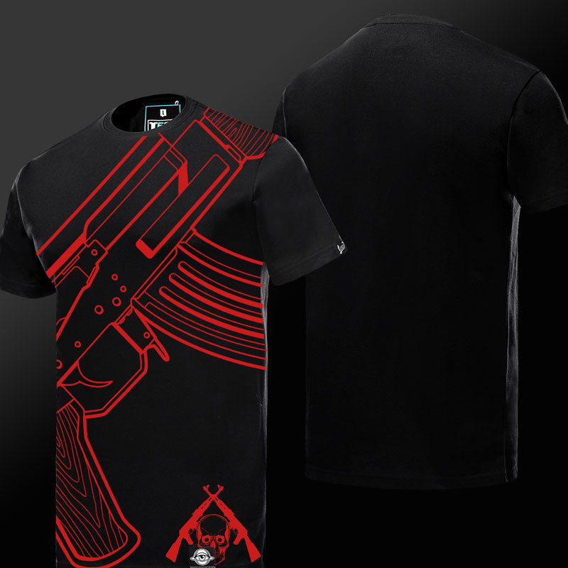CSGO AK thiết kế T-shirt màu đen tay ngắn Tee