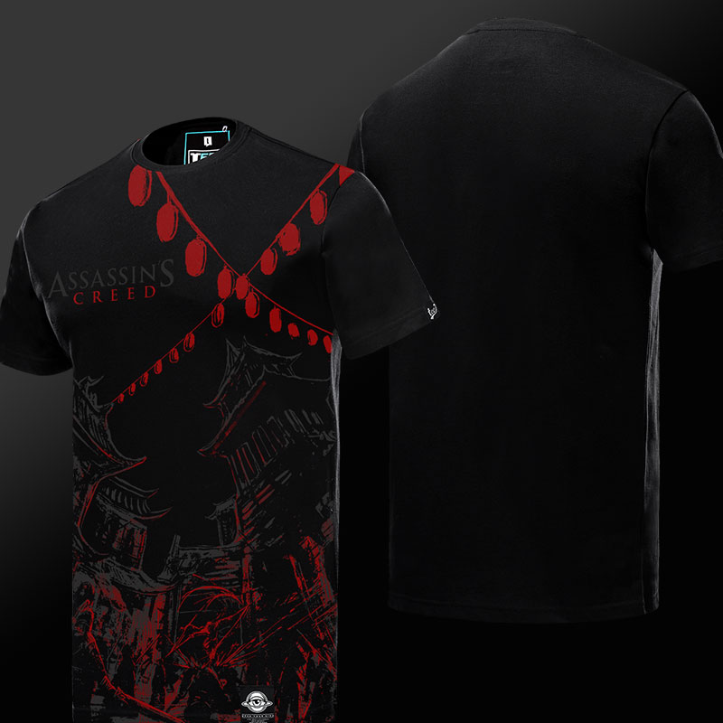 Ink Printed Assassin&#039;s Creed Exile T-shirts Black Mens Tees