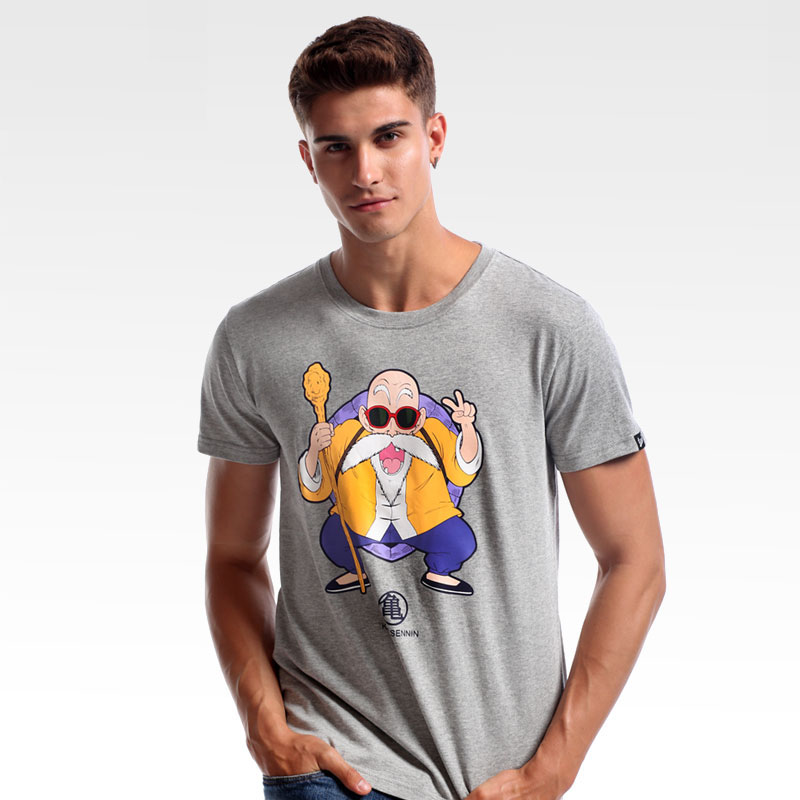 Dragon Ball Z Master Roshi T-shirts Gray 3XL Tees For Boys Girls