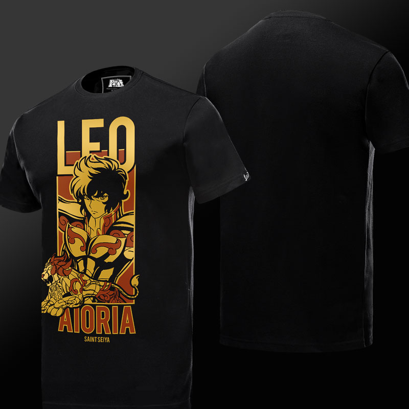 Saint Seiya Leo Tees legenda sanktuarium Aioria Black 3XL męskie Tshirt