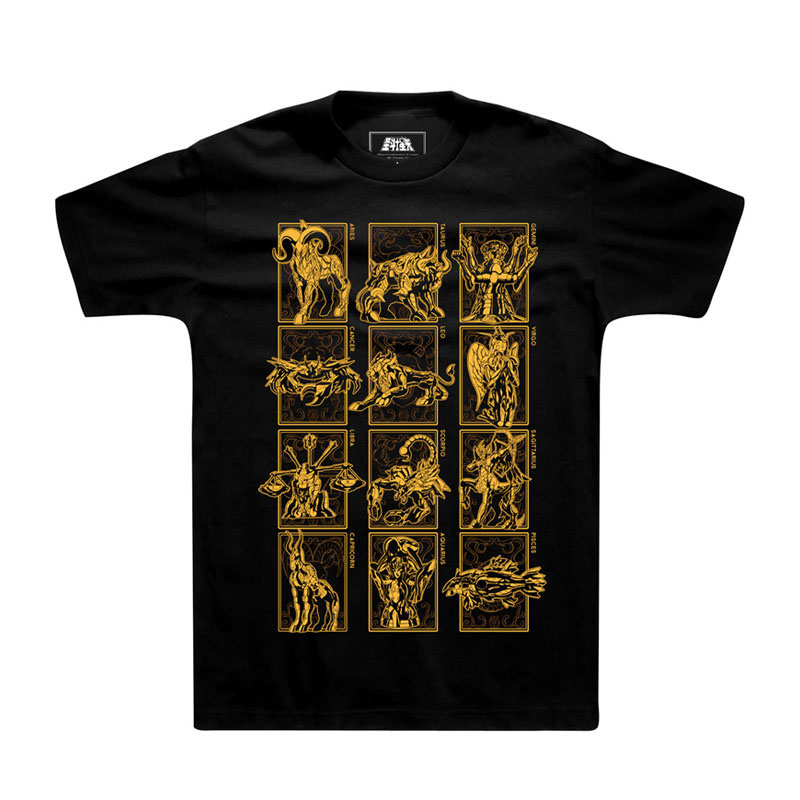 Limitowana edycja Saint Seiya złoto tkaniny projektowanie T-shirt