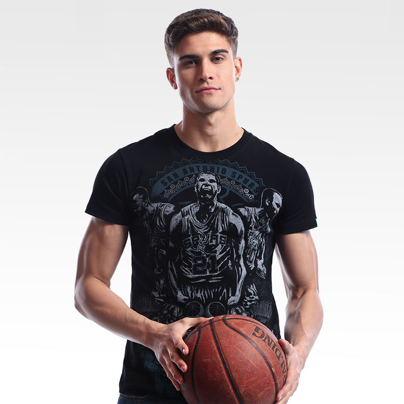 Ngôi sao NBA Spurs T-shirt màu đen