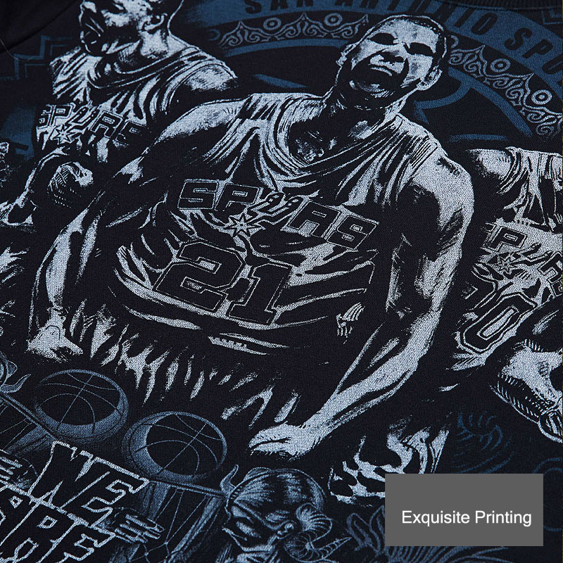 Bintang-bintang NBA Spurs hitam T-shirt