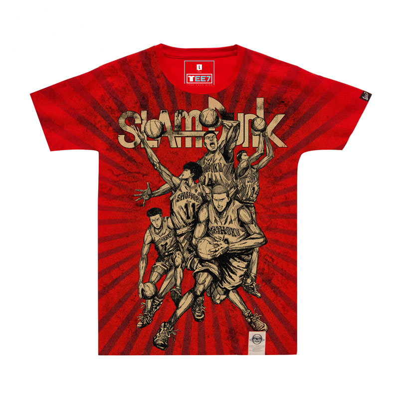 Ποιότητας Slam Dunk Tshirt κόκκινο συν μέγεθος μπλουζάκια