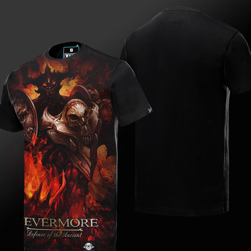 Защита древних DOTA Nevermore футболка Черная 3XL Tee Cool
