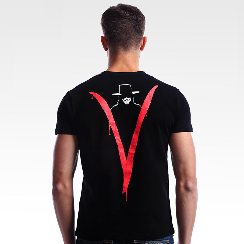 Limitowana edycja V dla Vendetta T-shirt czarny koszulki męskie