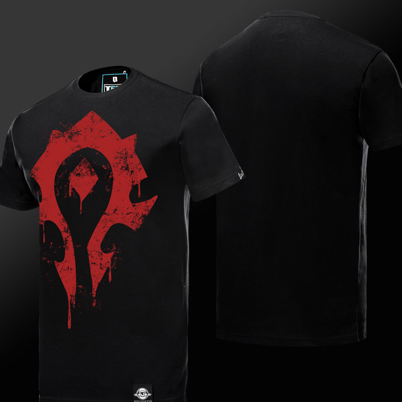 wysokiej jakości World Warcraft Horde Logo T-shirt dla kobiet, mężczyzn