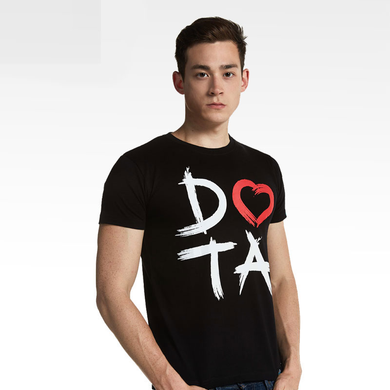 DOTA exclusivo logotipo Design t-shirt preto Mens camiseta