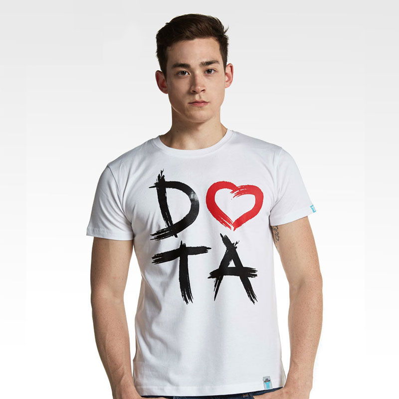 DOTA exclusivo logotipo Design t-shirt preto Mens camiseta