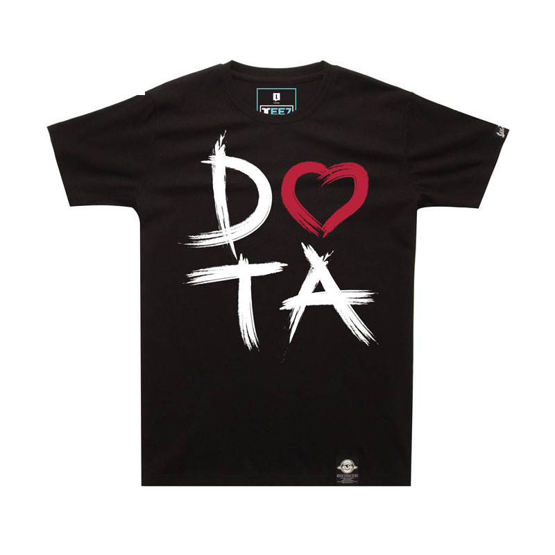 Unikalus DOTA logotipo dizaino marškinėliai juodos Mens marškinėliai