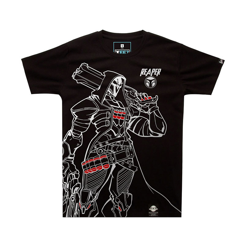 Cool Overwatch Reaper Tees til mænd sorte T-shirts