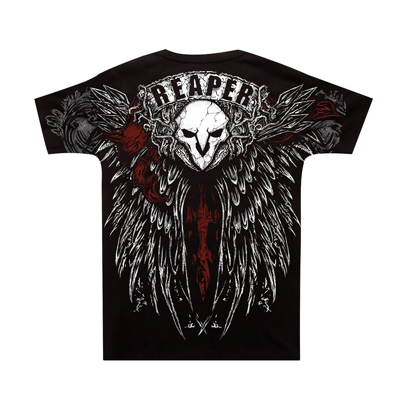Cool Overwatch Reaper T-shirt Nam màu đen áo sơ mi