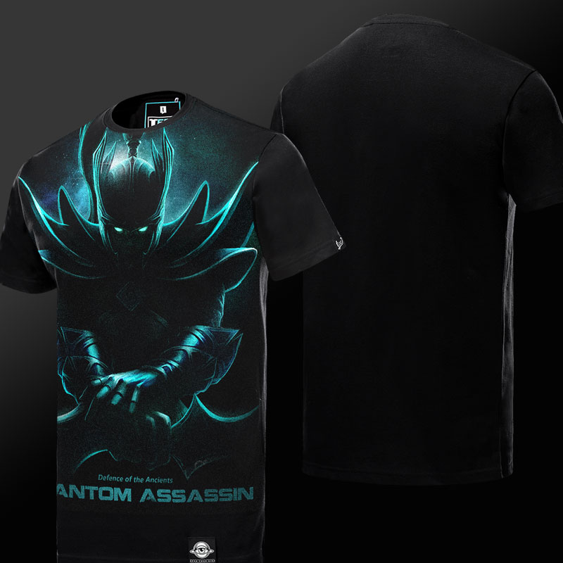 Ograniczone Editon DOTA 2 Phantom Assassin T-shirt ciemności efekt Tees