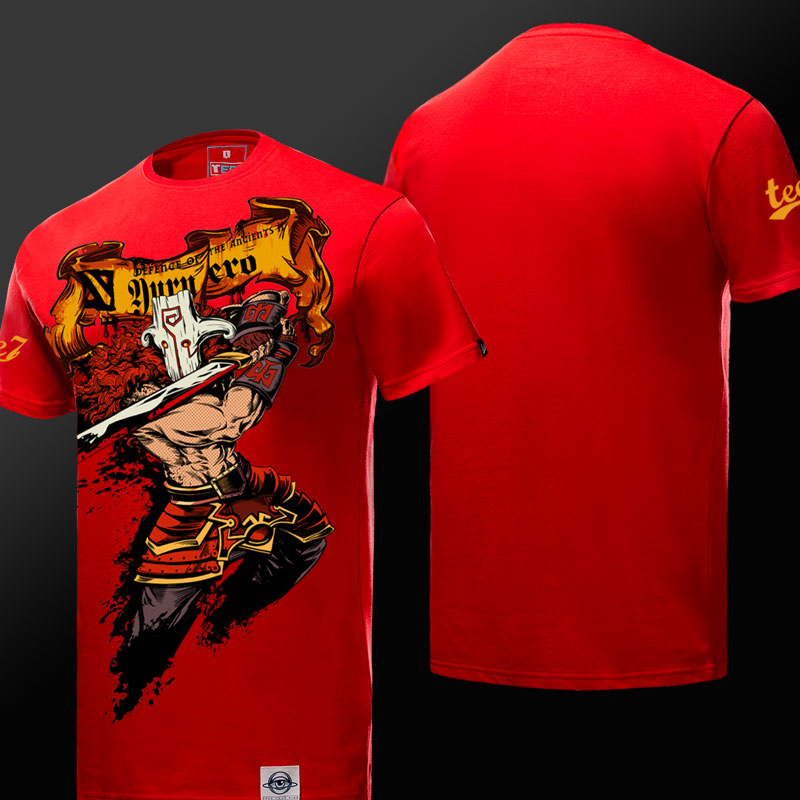 DOTA 2 Juggernaut Tshirt obrony starożytnych czerwonych Tee