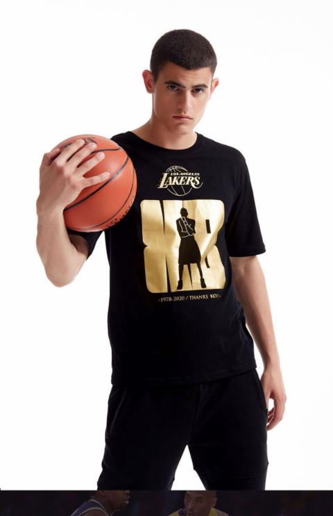 NBA Lakers Kobe Bryant T-shirt màu vàng không có 24 Tee cho phụ nữ men
