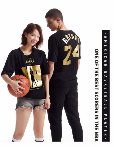 NBA Lakers Kobe Bryant T-shirt nr 24 gul Tee för kvinnor Mens
