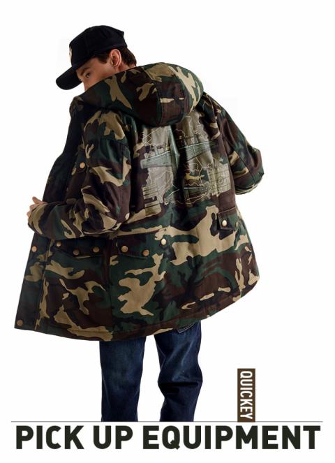 Zimní PUBG Zip Up dlouhý tlustý kabát Playerunknown's Battlegrounds Armáda Zelená s kapucí Kabát