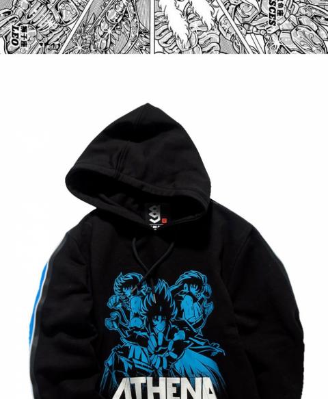 Saint Seiya Athena&#039;s Retribution Hoodie Black Pullover Hooded Sweatshirt