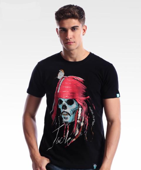 Luminous Pirates of the Caribbean Jack Tshirt Black Mens T-shirt