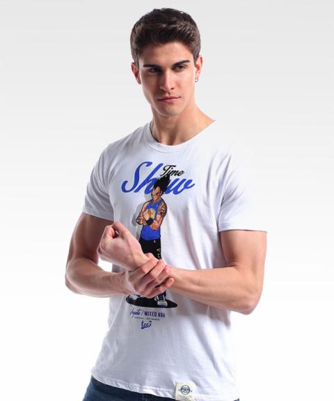 Cool przeciągnij piłkę Vegeta biały T-shirt dla młodych mężczyzn