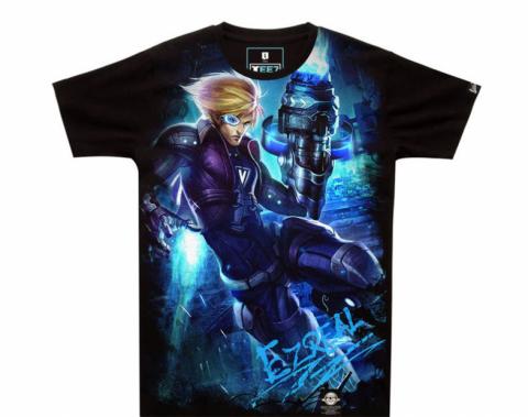 League of Legends Ezreal T-shirts Mens Black Tee Shirt