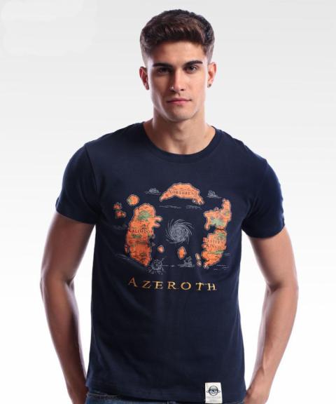 World of Warcraft Azeroth Geography T-shirts Army Green Tees