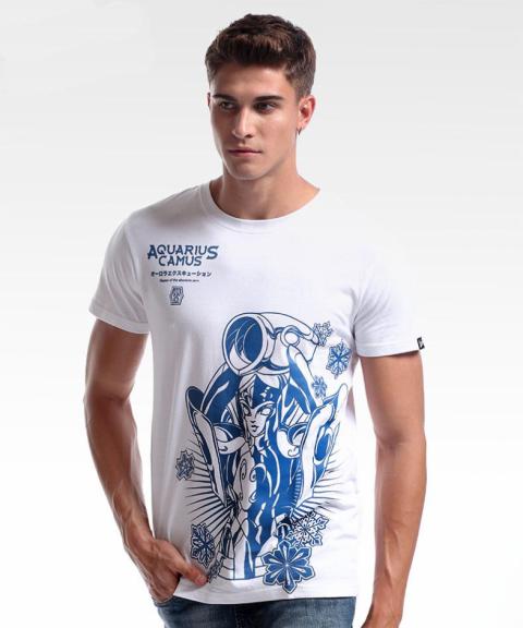 Saint Seiya Camus T-shirt Aquarius hvid Tee Shirts