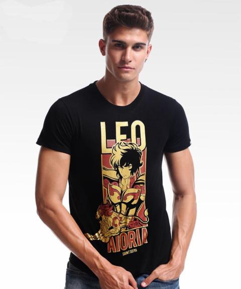 Saint Seiya Leo trišakiai Legenda apie šventyklą Aioria juoda 3XL Mens marškinėlius