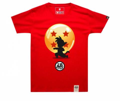 Lovely Dragon Ball Z Little Son Goku Tee Shirts Red T-shirts For Boys Girls