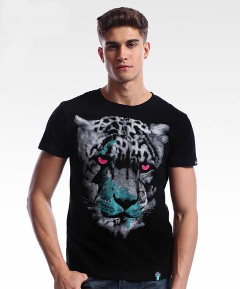 3D Leopard T-shirt Black Men Tees