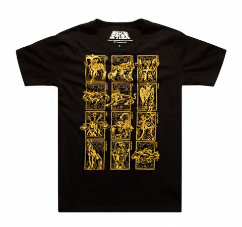 Limitowana edycja Saint Seiya złoto tkaniny projektowanie T-shirt