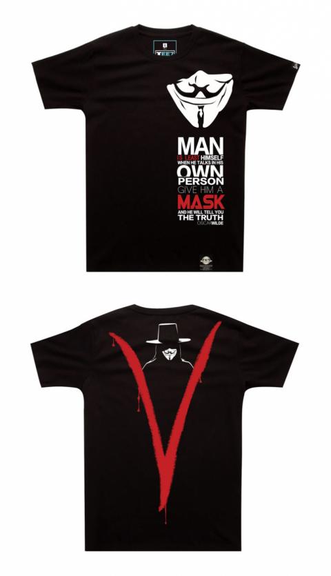 Limited Edition V for Vendetta T-shirt Black Mens Tee