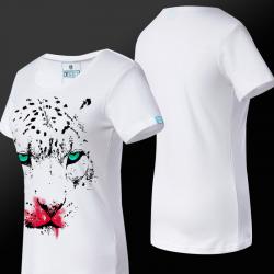3D Leopard T-shirt White Womens Tees