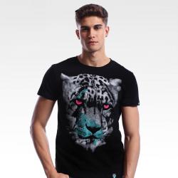 3D Leopard T-shirt koszulki czarnych mężczyzn