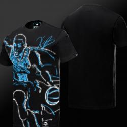 NBA Super gwiazda LeBron James T-shirt czarny Tee Shirt dla mężczyzn